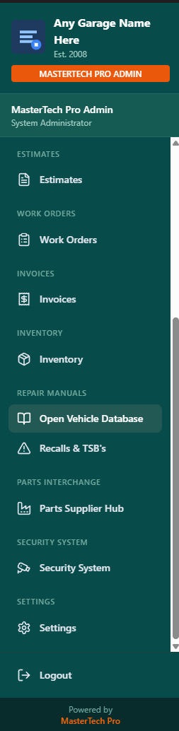 Secondary sidebar view with additional modules